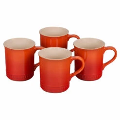 Le Creuset Set Of 4 - 14 Oz. Mugs - Flame