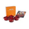 Le Creuset Set Of 4 Mini Cocottes W/Mini-Cocotte Cookbook (8 Oz. Each) - Cerise -Redel Cookware Shop le creuset set of 4 mini cocottes with mini cocotte cookbook cherry pg1164cb 0867 5b890172 c015 436b b16c 007da6ea4bd8