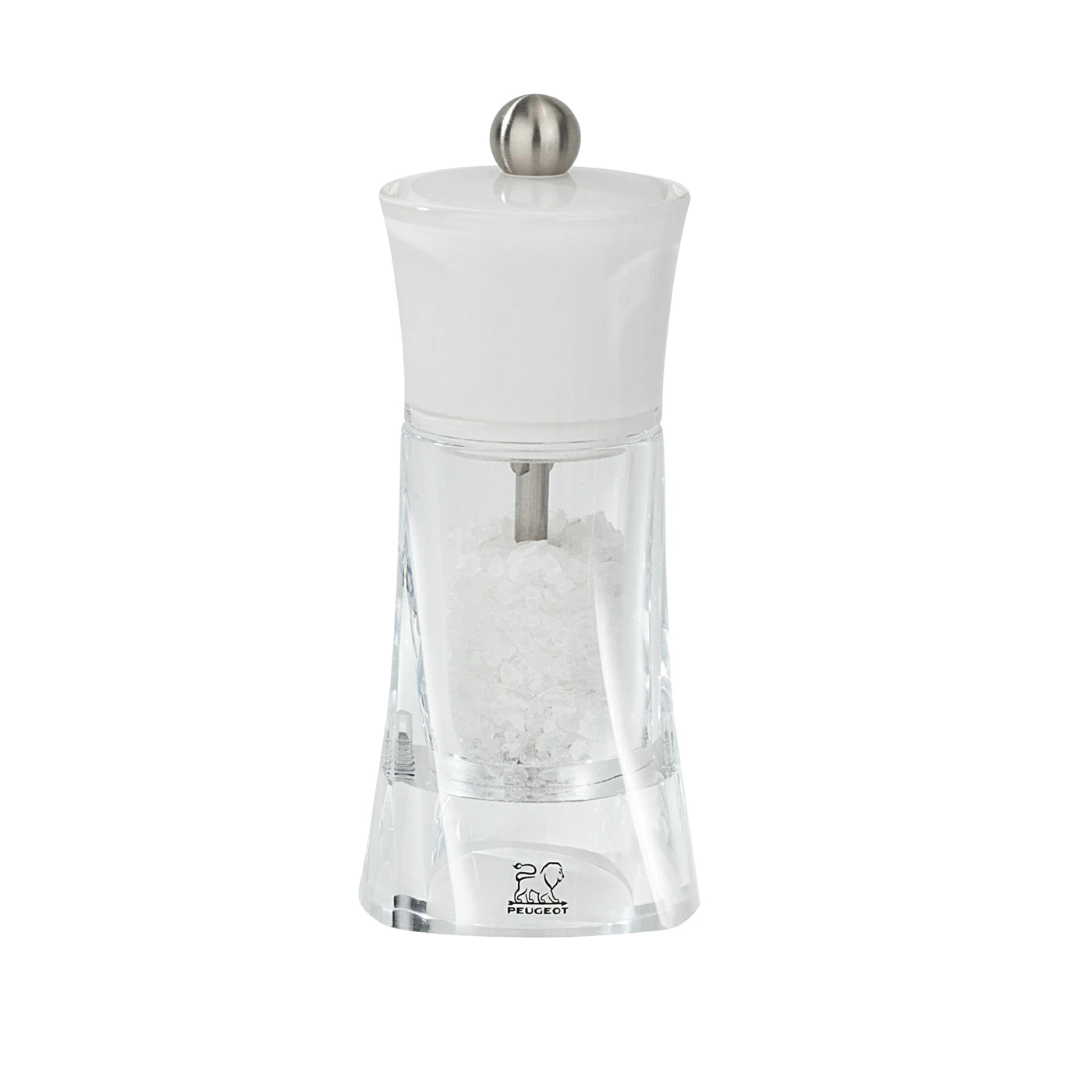 Peugeot Molène White Clear/White Acrylic Salt Mill - 14cm/5.5" 3 Peugeot Molène White Clear/White Acrylic Salt Mill - 14cm/5.5"