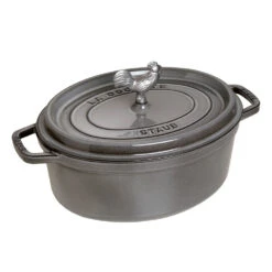 Staub Coq Au Vin Cocotte - 5.75Qt - Graphite Grey