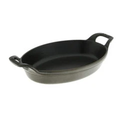 Staub Oval Roasting Dish - 9.5" X 6.75" - 1Qt - Graphite Grey