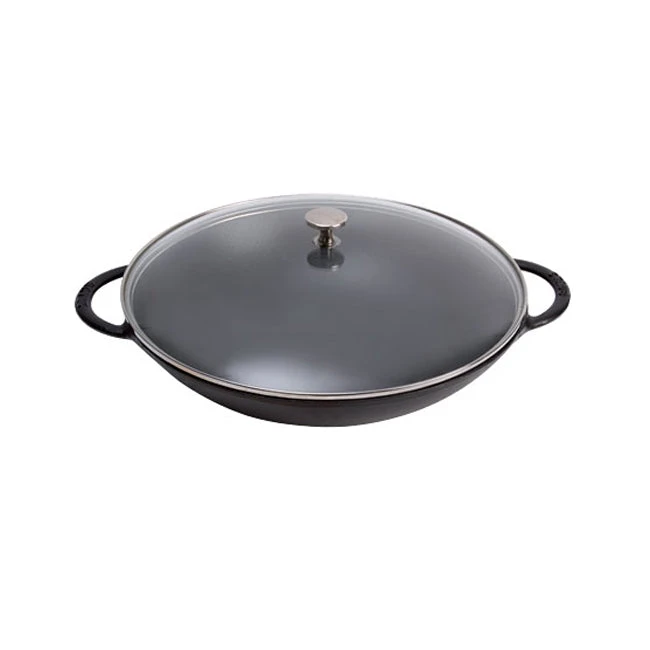 Staub Wok - 14" Black Matte With Glass Lid 3 Staub Wok - 14" Black Matte With Glass Lid