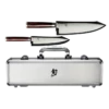 Shun Kohen Anniversary 2 Pc. Set: Utility 6" W/Leather Sheath, Chef's 8" W/Leather Sheath, Foam-lined Metal Case W/Handle 1 Shun Kohen Anniversary 2 Pc. Set: Utility 6" W/Leather Sheath, Chef's 8" W/Leather Sheath, Foam-lined Metal Case W/Handle -Redel Cookware Shop tbs0220 1.1