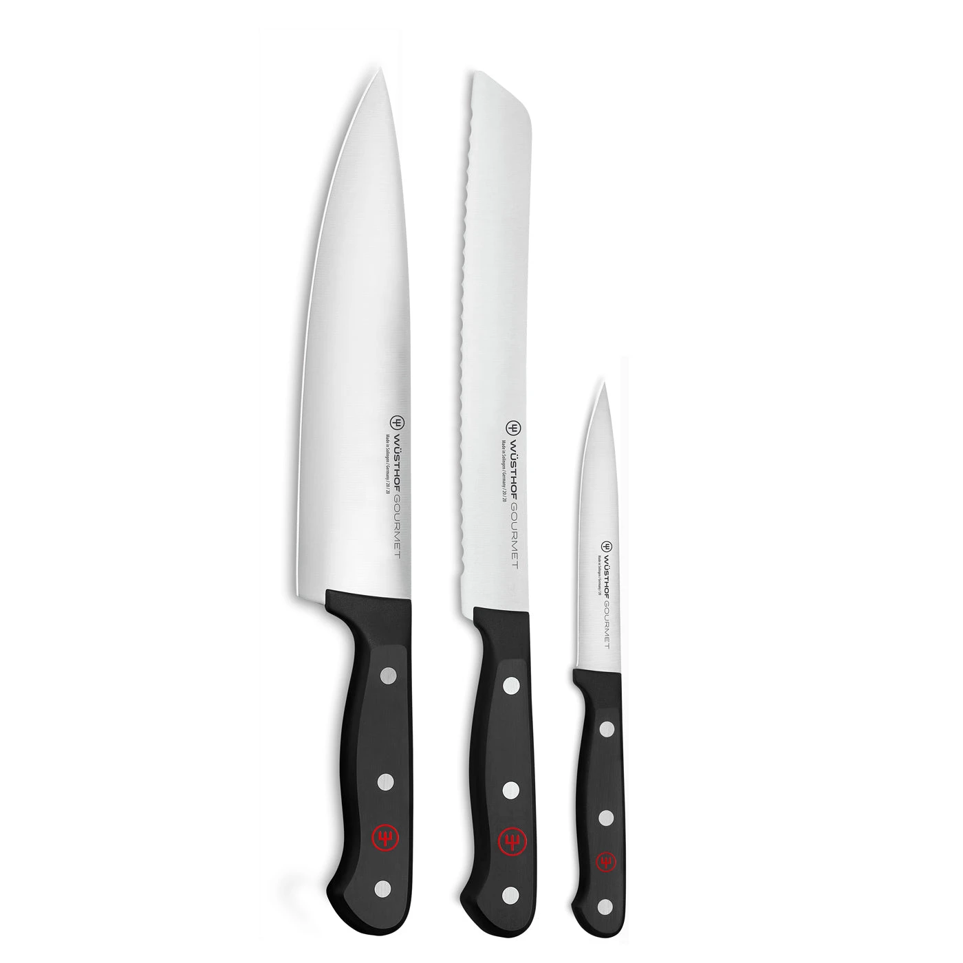Wusthof Gourmet - 3 Pc. Starter Knife Set- Personalized Engraving Available 3 Wusthof Gourmet - 3 Pc. Starter Knife Set- Personalized Engraving Available